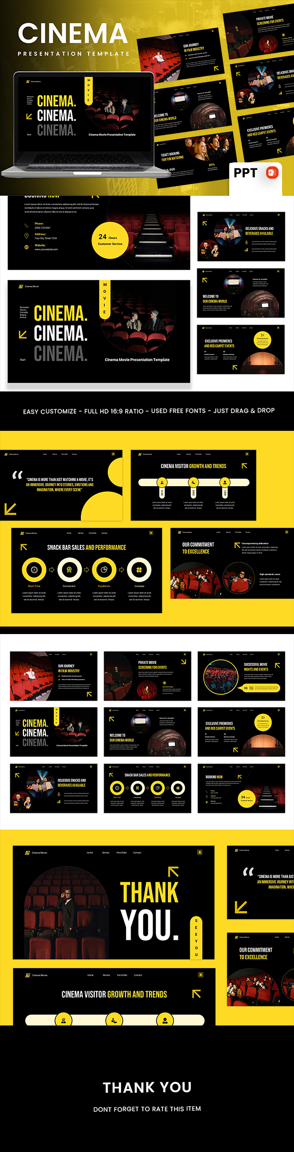 Cinema PowerPoint Template, Presentation Templates GraphicRiver
